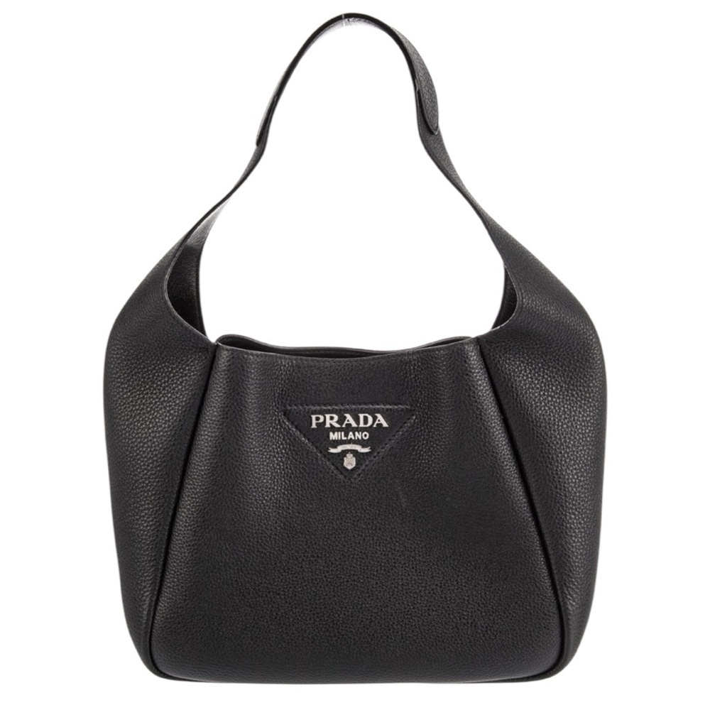 Prada | Leather Dynamique Handle Bag - Black